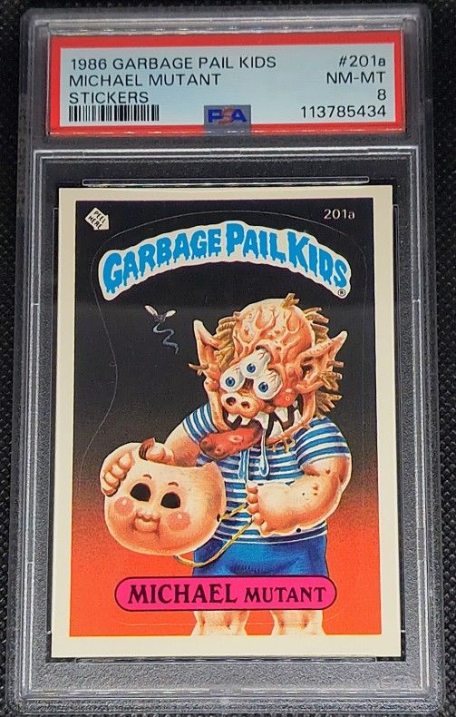 1986 Topps Garbage Pail Kids Series 5 MICHAEL MUTANT #201a PSA 8 NM-MT