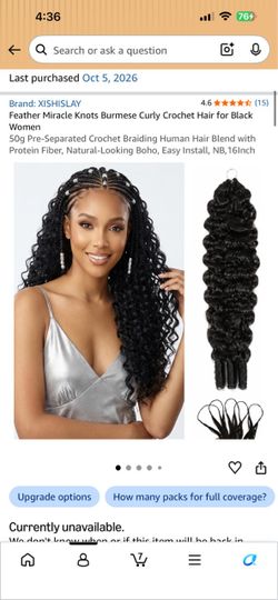 16” Feather Miracle Knots Human Hair Blend Crochet Hair