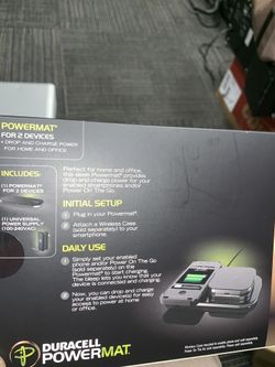DURACELL POWERMAT ANDROID PHONE SAFE CHARGER. CHARGES TWO PHONES AT THE SAME TIME