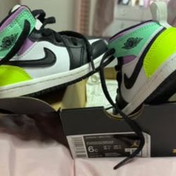 Air Jordan 1 Mid "Pastel Black Toe" – Toddler Size 6C