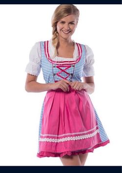 Oktoberfest Dirndl for Women in Blue & Pink