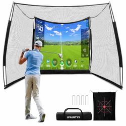 Golf Simulators for Home,11x8FT Golf Net with Simulator Impact Screen
