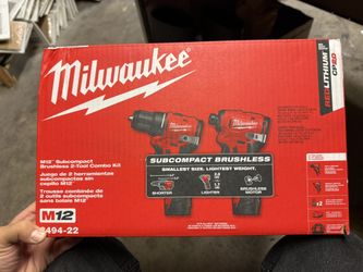 Milwaukee M12 Subcompact Brushless Brushless 2-Tool Combo Kit.