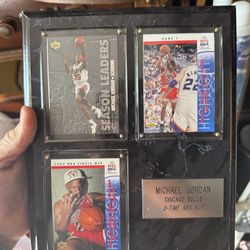 Michael Jordan trading cards plaque