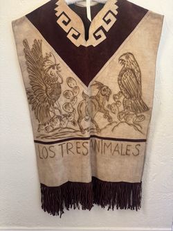 Vintage Leather Poncho Los Tres Animales