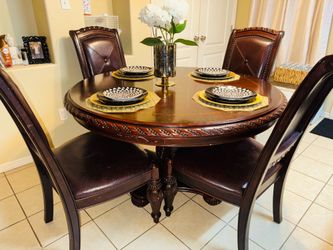 Wood table and Cabinet