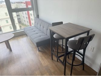 Foldable couch & high table  with matching chairs