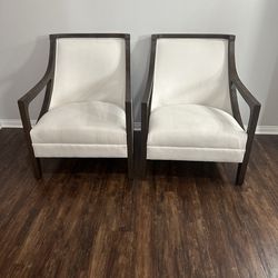 Stylish Mid-Century Accent Chairs – Solid Wood Arms (Set of 2)