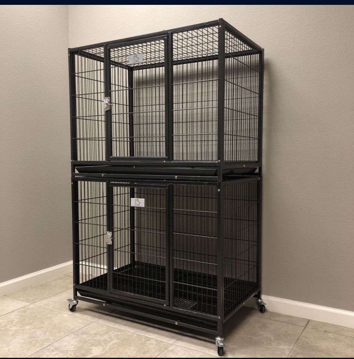 2-Brand-New 37” HD Dog Kennel Cage With Metal Floor 🐕 dimensions In Last Picture✅