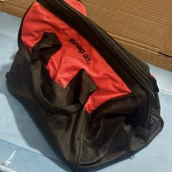 Snap-On Tools red/black canvas tool bag with organizing pockets