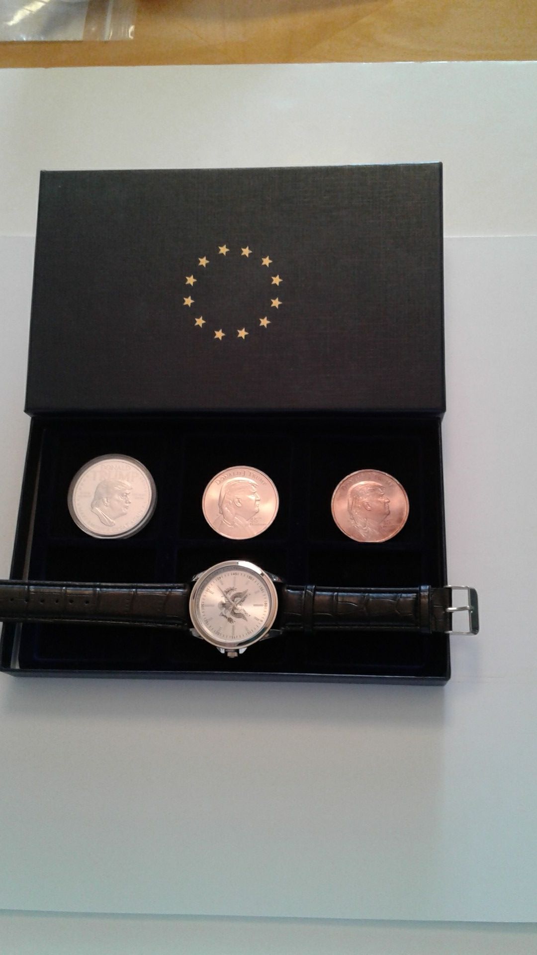 President Trump coins and watch