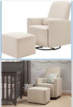 DaVinci Olive 360 Swivel Glider Chair w/ Ottoman (Cream Color)