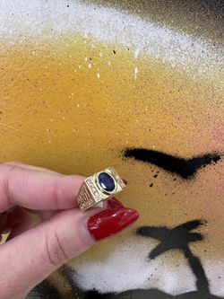 14k BLUE STONE RING