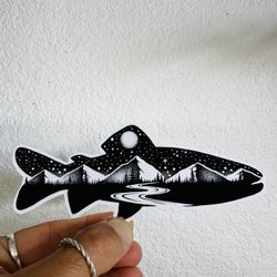 6inch Trout fish Camping Mountain Adventure Sticker Decal