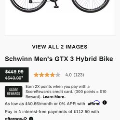 Schwinn Hybrid GTX3 bike New