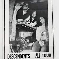 ORIGINAL Vintage DESCENDENTS "ALL" Tour Poster / Lyric Insert 1987 SST Records