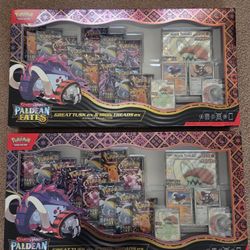 Paldean Fates Great Tusk Ex & Iron Treads Ex Premium Collection