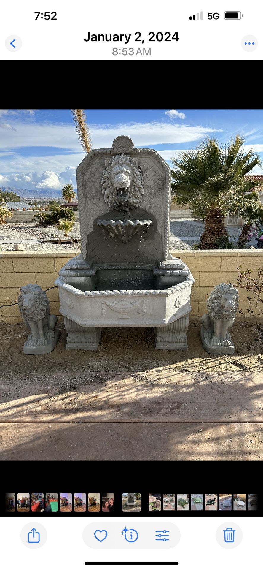 New Fountain With 2 Deers Made Out Of Cement
