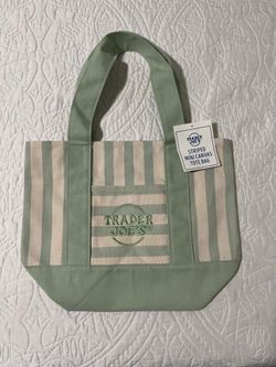 Trader Joe's Striped Mini Canvas Tote Bag