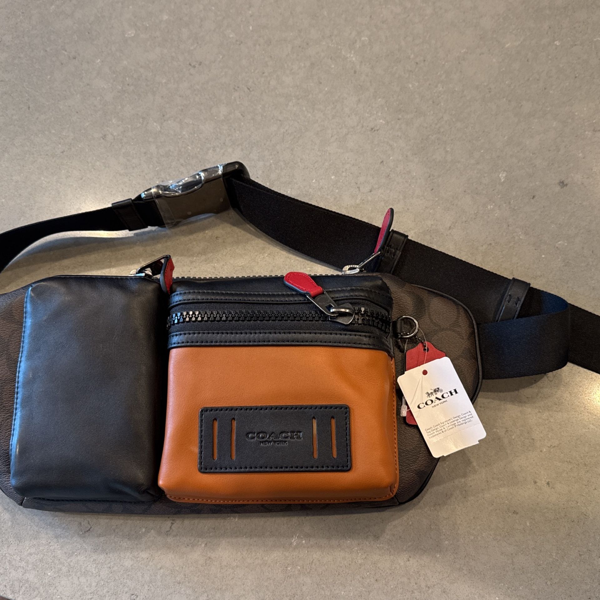 COACH Men’s Multi Colored Adjustable Belt Bag