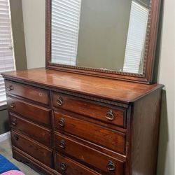 Antique Dresser And Mirror 