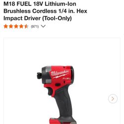 Milwaukee  1/4” Hex Impact Driver