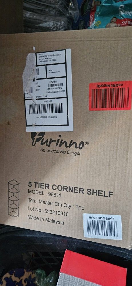 Brand New Unopened Furino 5 Tier Corner Shelf 