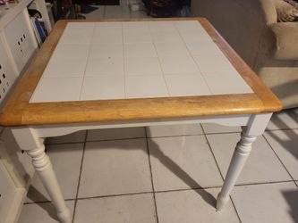 White wooden table