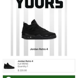 Brand New Air Jordan 4 Black Cat,Size 11 Men's 