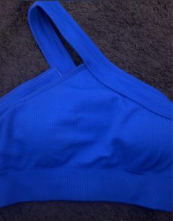 Blue Ribbed crop top size small