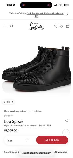 Red bottoms high top Lou spikes