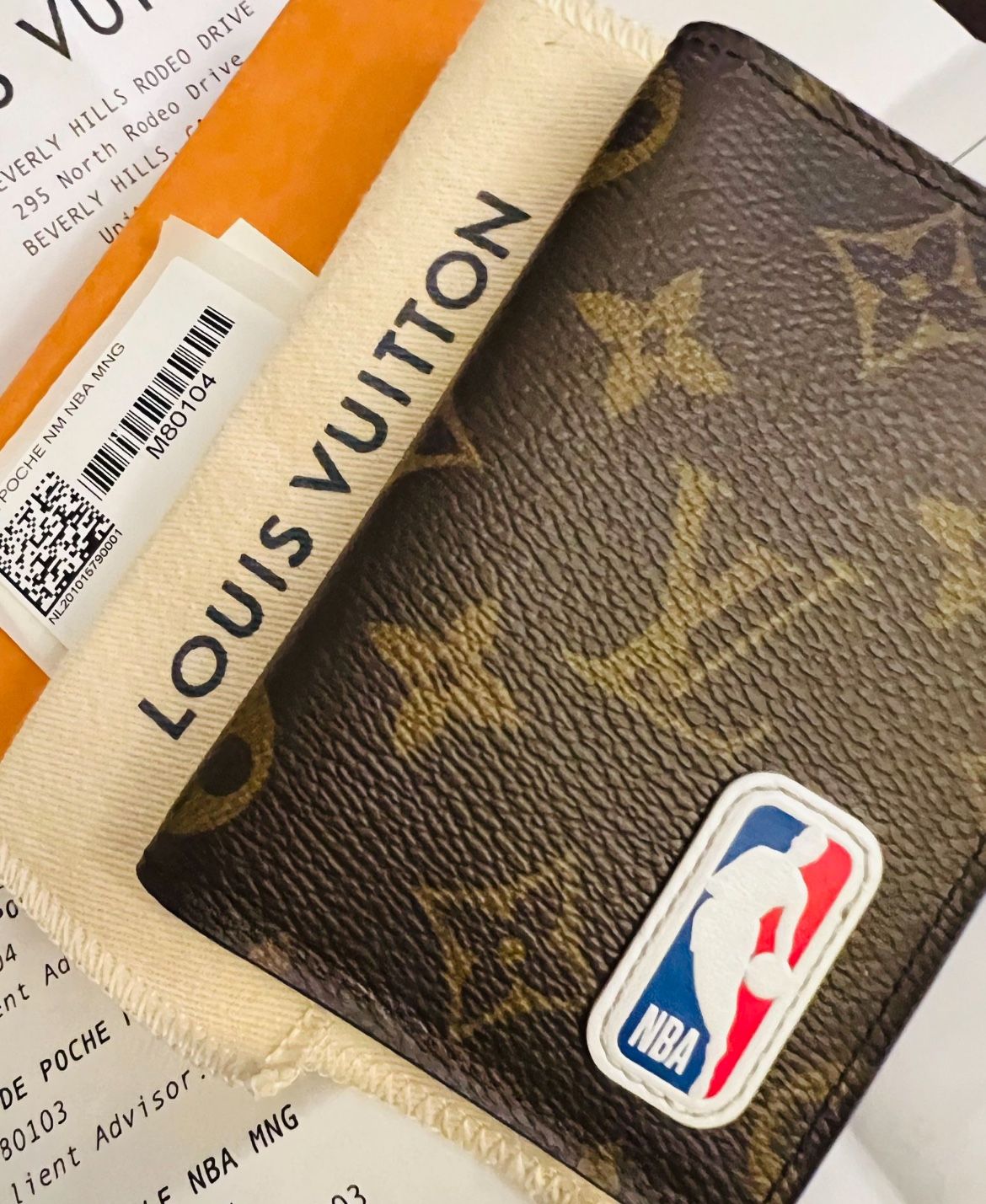 100% Authentic Louis Vuitton x NBA Original Monogram Pocket Organizer Wallet New