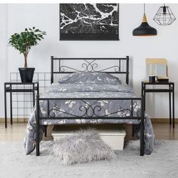 Twin Size Bed Frames/Metal Platform Bed with Headboard and Footboard/