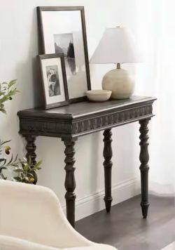 Patresa 36 in. Dark Brown Rectangle Solid Wood Console Table