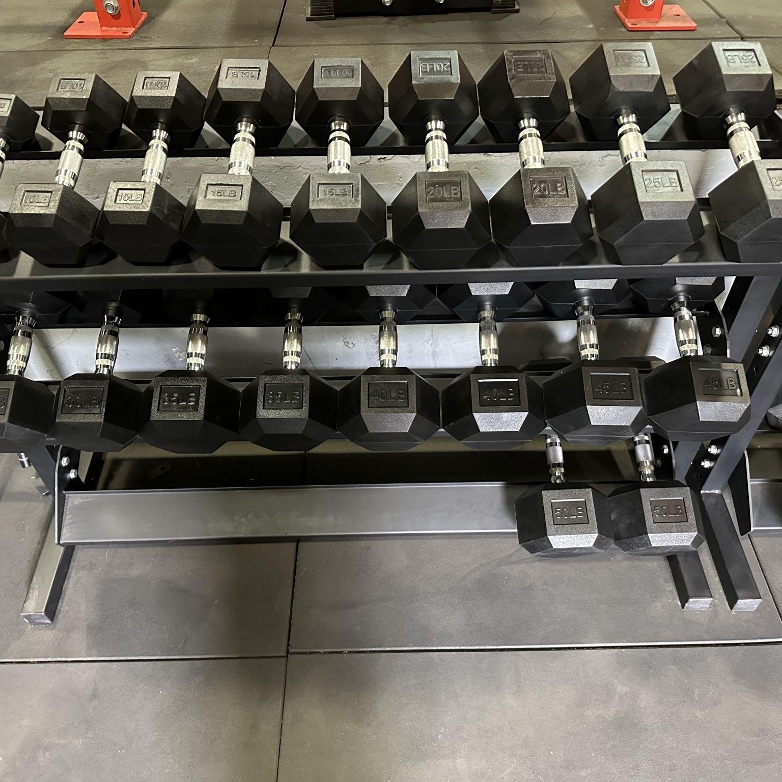 5-50lbs Dumbbells w/Rack 