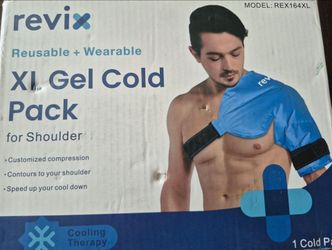 REVIX XL Shoulder Ice Pack Wrap - Reusable Gel Cold Compress for Rotator Cuff (New Open Box)