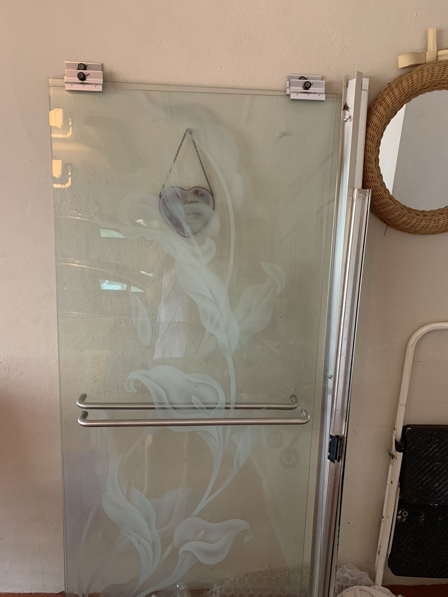 Flower etched sliding glass shower doors for Sale in Boynton Beach, FL