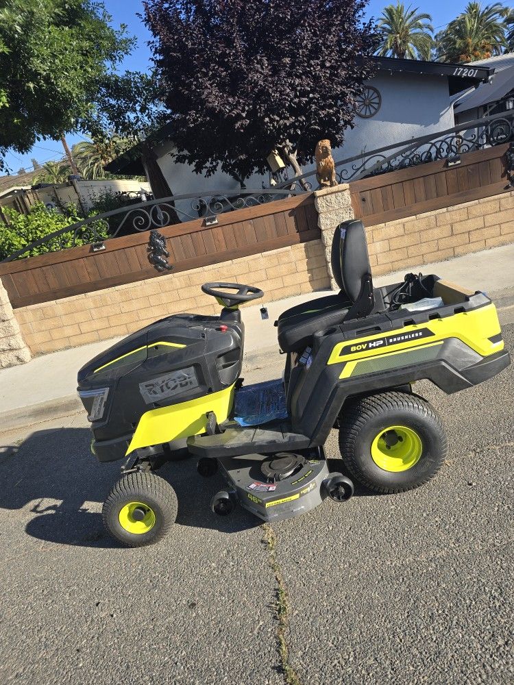 Ryobi 80v Hp Brushless 46" Battery Electric Cordless Riding Lawn Tractor