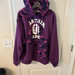 BAPE Color Camo College Cutting Hoodie Purple