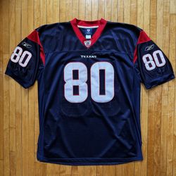 VTG Andre Johnson #80 Houston Texans Reebok On Field-Blue Jersey Men’s Sz. 54