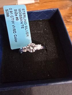 Sterling Silver Ring With Moissanite