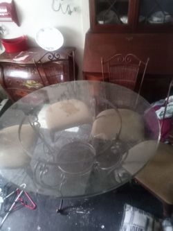 Glass top round table
