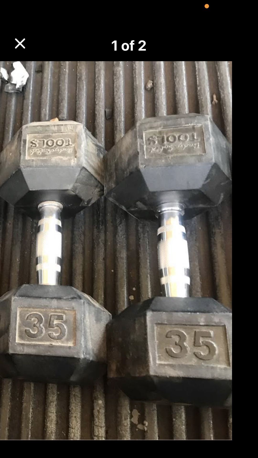 Rubberized Dumbbells Pairs Of 35 &15,Lbs $.80 Per Lb Firm