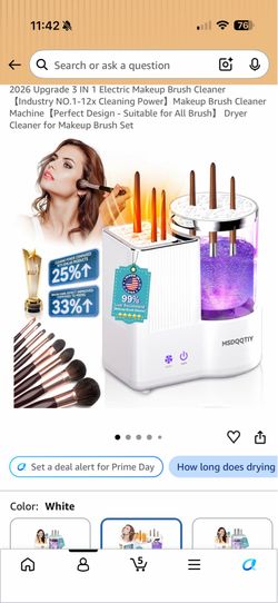 2026 Upgrade 3 IN 1 Electric Makeup Brush Cleaner【Industry NO.1-12x Cleaning Power】Makeup Brush Cleaner Machine【Perfect Design - Suitable for All Brus