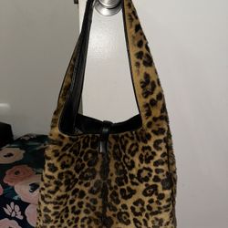 Ysl Leopard Print Tote Bag In Calf Hair And Leather 