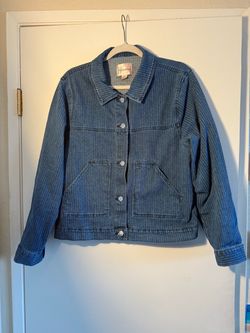 Striped Jean Jacket Size L