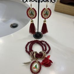 Earring and bracelet