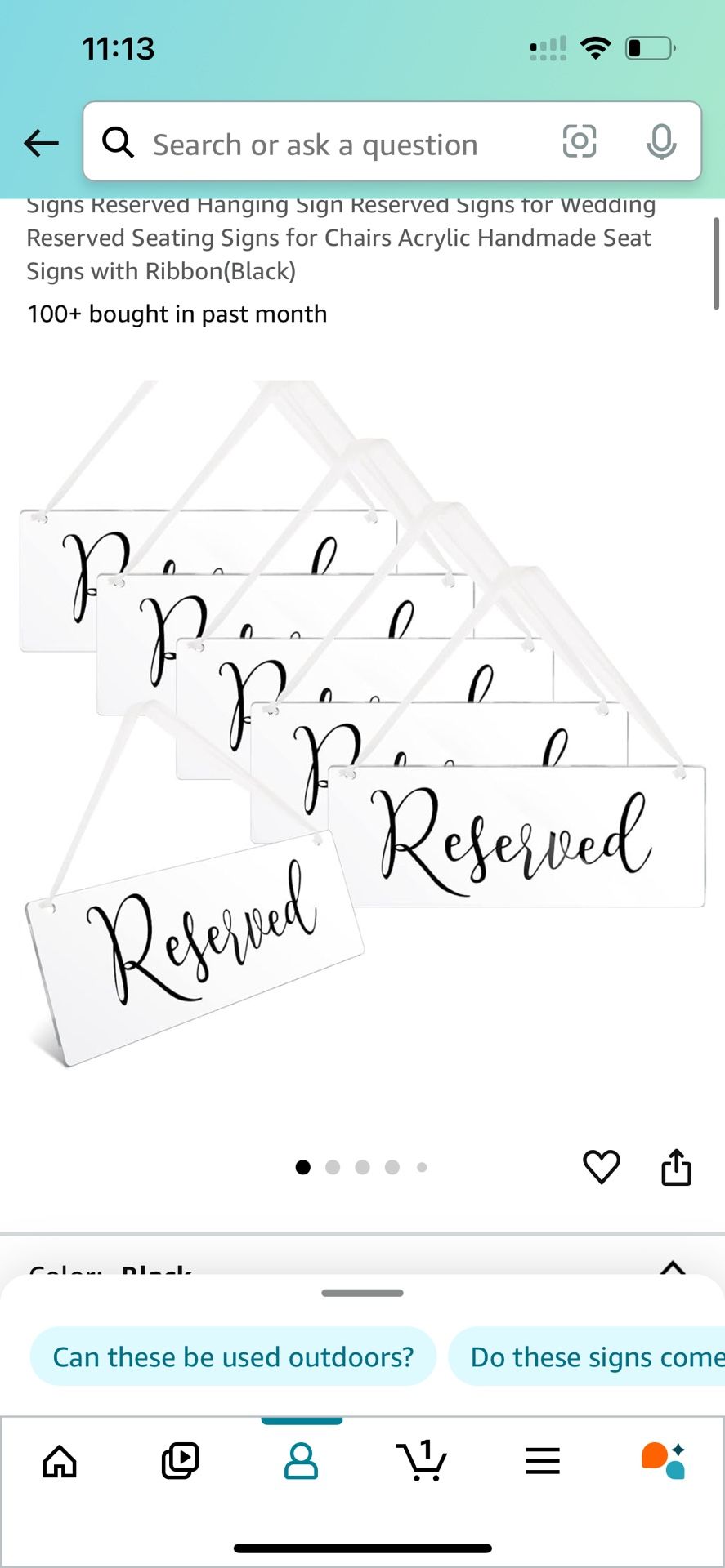 Six Reserved Aisle Signs