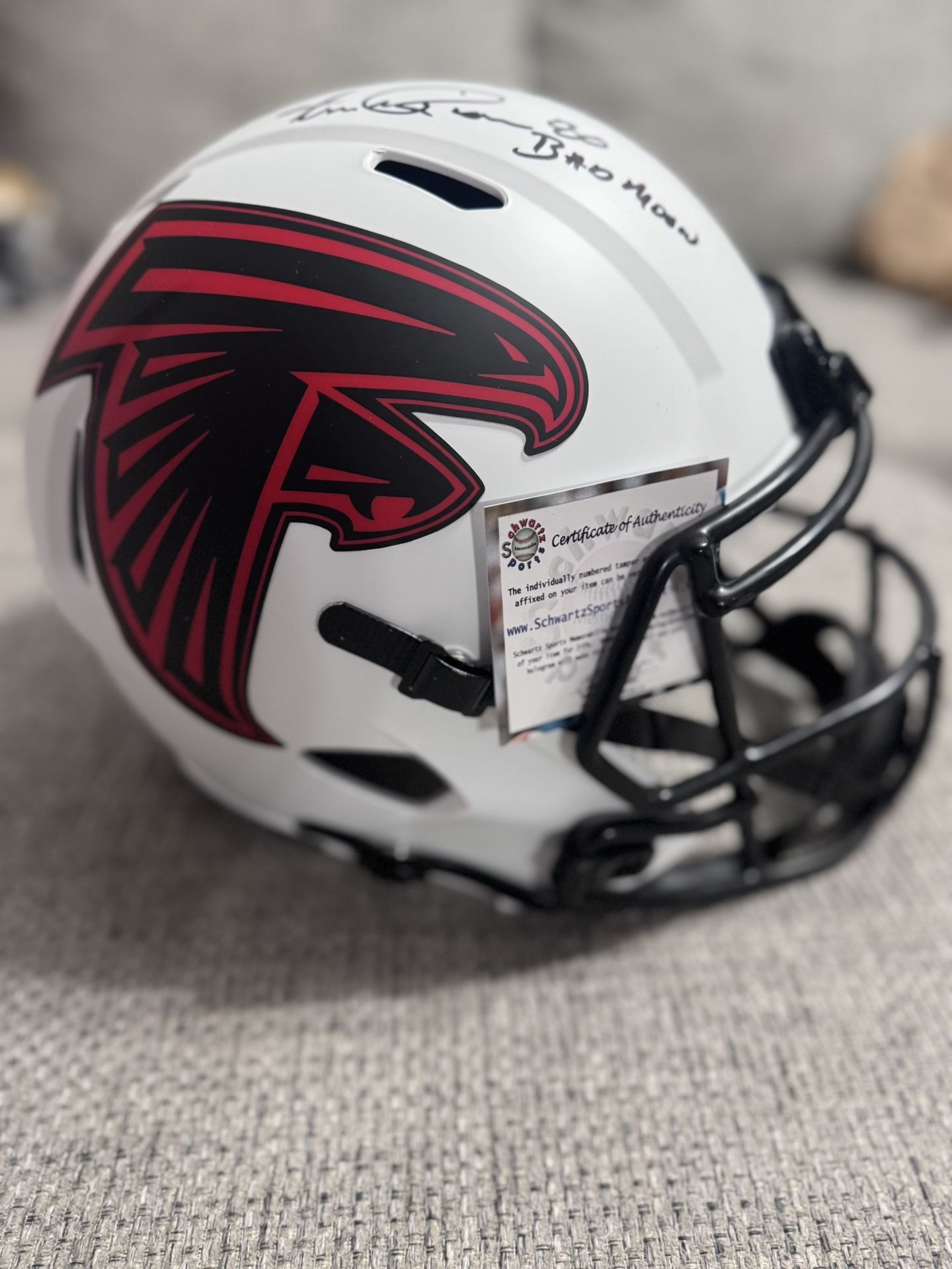 Andre Rison Signed Autograph Full Size Lunar Replica Helmet - Schwartz Sports - Atlanta Falcons
