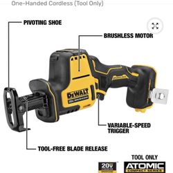 Dewalt 20V MAX RECIPROCATING SAW*tool & Blades
